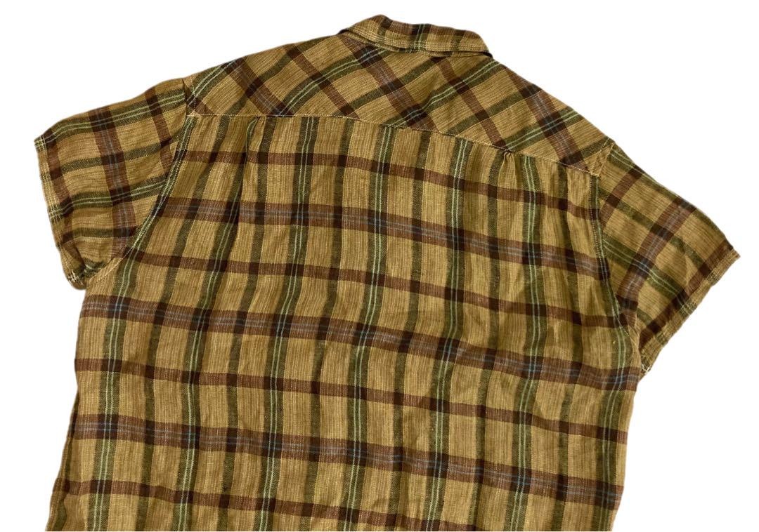 KAPITAL キャピタル リネン チェック アロハ シャツ KAPITAL Linen Check Aloha Shirt XS Unisex Summer Casual