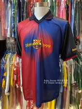 FC Barcelona 1999/00 Anniversary Jersey L Red/Blue Kappa - Excellent Condition