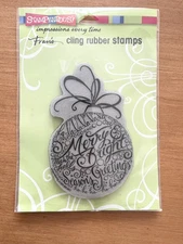 Stampendous Cling Merry Ornament Stamp New 