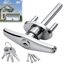 Garage Door Lock T Handle 4 Keys 2 Sets Bolts Fit 13/8 To 2 Inch Thick