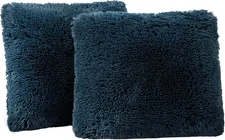 Set of 2 Decorative Throw Pillow Covers 18x18,Fluffy Pillow CoversLuxury Faux Fu