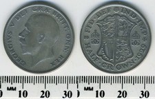 Great Britain 1929 - 1/2 Crown (Half Crown ) Silver Coin - King George V