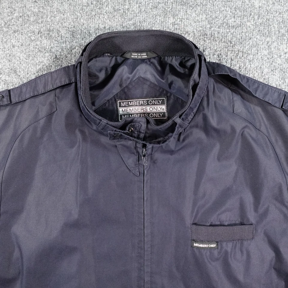 Vintage Members Only Jacket Men 2XL Navy Blue Iconic Cafe Racer Coat 90s 14667 - Image 2 of 4