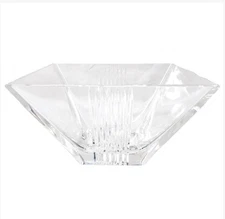 Tiffany & Co. Metropolis Vintage Art Deco Crystal Cut Square Bowl 8"