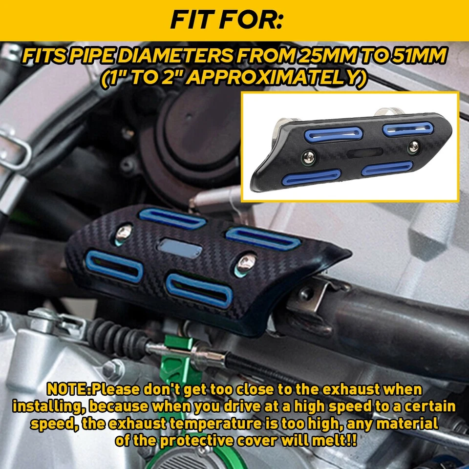 Protector de tubo azul fibra de carbono universal para KTM SUZUKI HONDA nuevo Foto 3 de 4