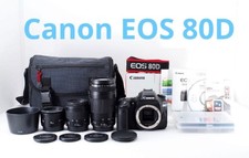 Canon EOS 80D Triple Lens Set with EF 35-80mm 75-300mm and 50mm Lenses