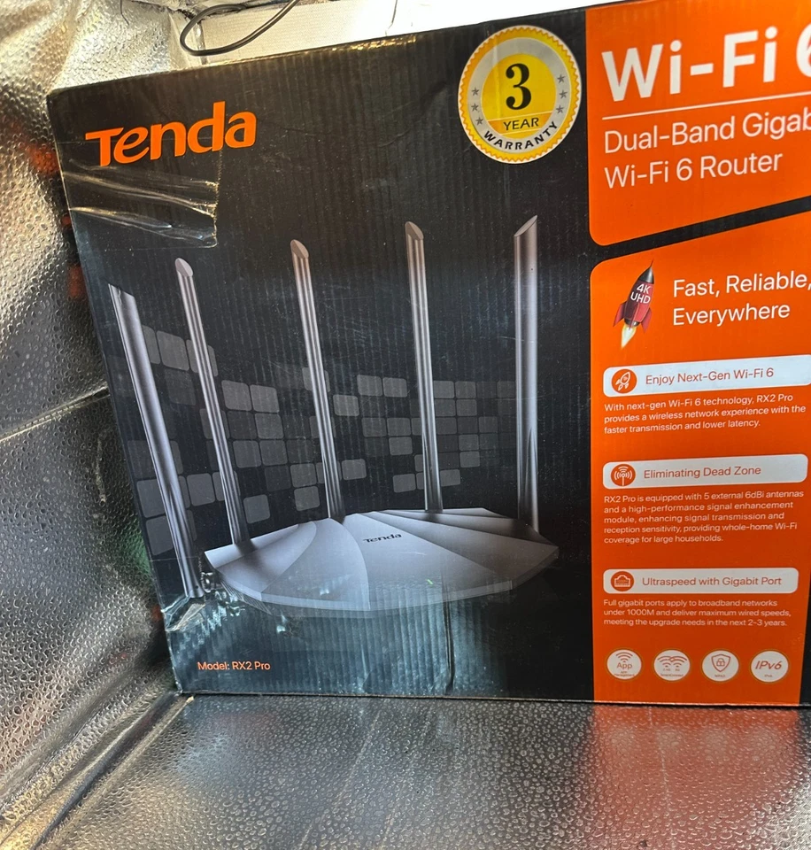 Tenda WiFi 6 Router for Home AX1500 Dual Band Gigabit Router for Wireless RX2Pro - Image 3 of 4