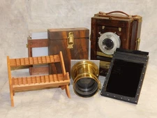 Wet Plate Collodion Crown 4x5 Large Format Camera w/ 2 Lenses  Outfit