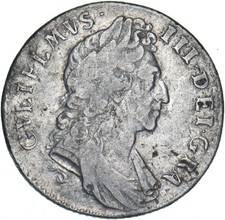 1697 Shilling - William III British Silver Coin - Nice