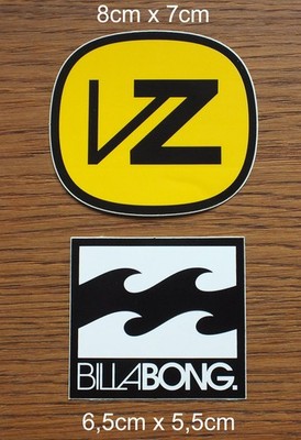 2 Sticker Decal Billabong by Zipper Kitesurf Surfing Windsurfing