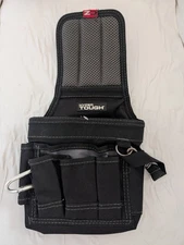 Heavy-Duty Black Tool Pouch w/ Belt Loop & Carabiner – Multi-Pocket Utility Bag