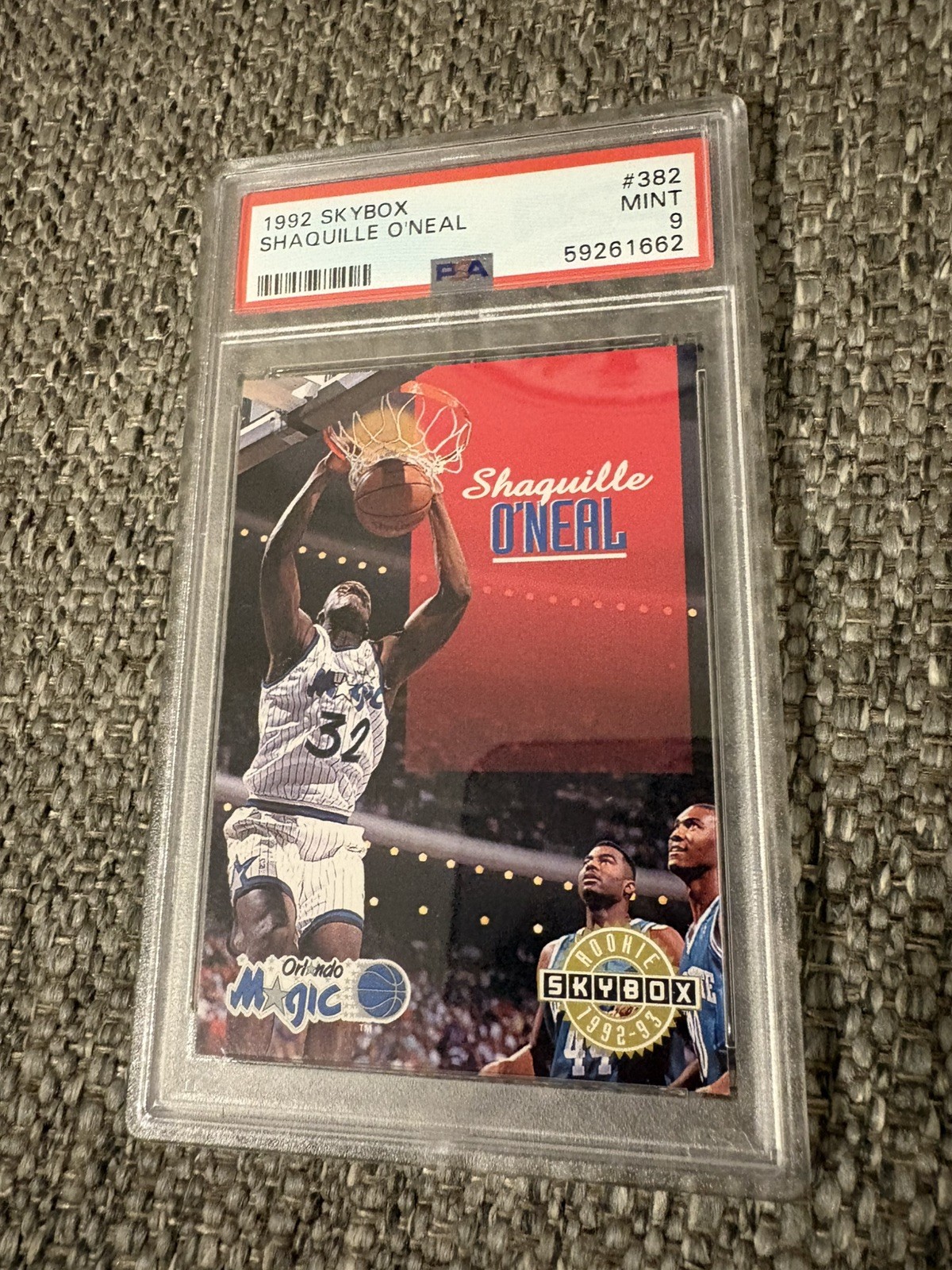 1992-93 Skybox - Shaquille O'Neal Rookie Card(20), Orlando Magic, PSA 9 view 1