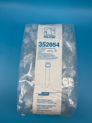 Falcon 5ml Polystyrene Round Bottom Tube 12x75mm (125 sealed pkg) 352054