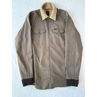 #ad Wranger Sherpa Lined Chore Jacket Men Size Large TALL Barn Coat Shacket $22.50