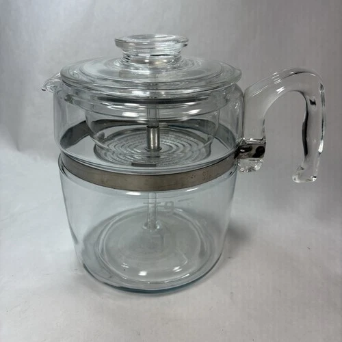 Pyrex Vintage Glass Flameware 6-9 Cup Percolator Coffee Pot 7759-B