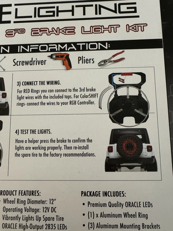 Oracle Lighting, Spare Tire LED 3rd Brake Light Kit, Jeep Wrangler JK - Image 4 of 4