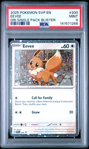 2025 POKEMON SVP PROMO DESTINED RIVALS SINGLE PACK BLISTER #200 EEVEE PSA 9