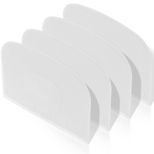 Queekay 4 Pcs Plastic Dough Scraper, Flexible Bowl 5.7 x 3.8 inches, White