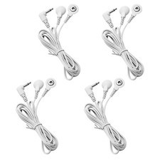 4 Count TENS Wires 3.5Mm Plug TENS to 3.5Mm Snap Electrode Wires for TENS Unit E