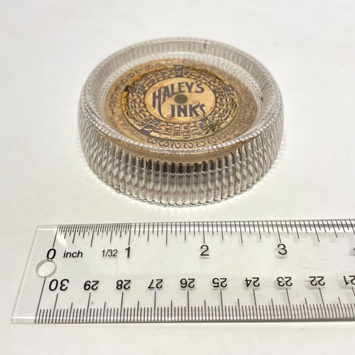 Antico fermacarte in vetro calendario perpetuo raro inchiostro Haley’s funzioni dia 3,5” - Foto 4 di 9