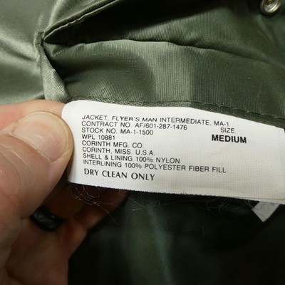 Vintage Corinth Mfg. Co. Jacket Mens Medium Green MA-1 Flight
