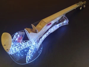 New! MAKOWSKI Summer Night LED acrylic/maple electric violin, HANDMADE in Poland