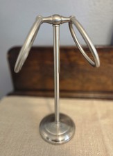 Fingertip Double Ring Towel Holder for Bathroom Vanity Countertop Brushed Nickel