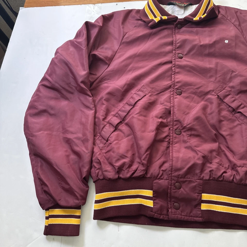 Chaqueta de satén acolchada vintage Pla-Jac by Dunbrooke EE. UU. para mujer granate S #621 Foto 2 de 4