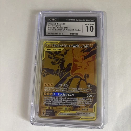 Pokemon Sun And Moon Pikachu & Zekrom GX SM248 Black Star Promo🔥 CGC 10 🔥