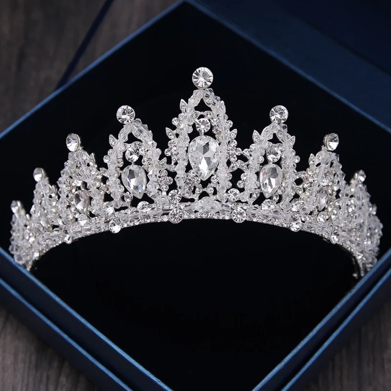 Adult or Child Silver Crown Tiara Queen Princess Quinceanera 