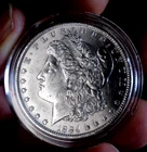 MORGAN SILVER DOLLAR 1884 O GEM BU FROSTY WHITE IN HARD PLASTIC CASE 90% SILVER