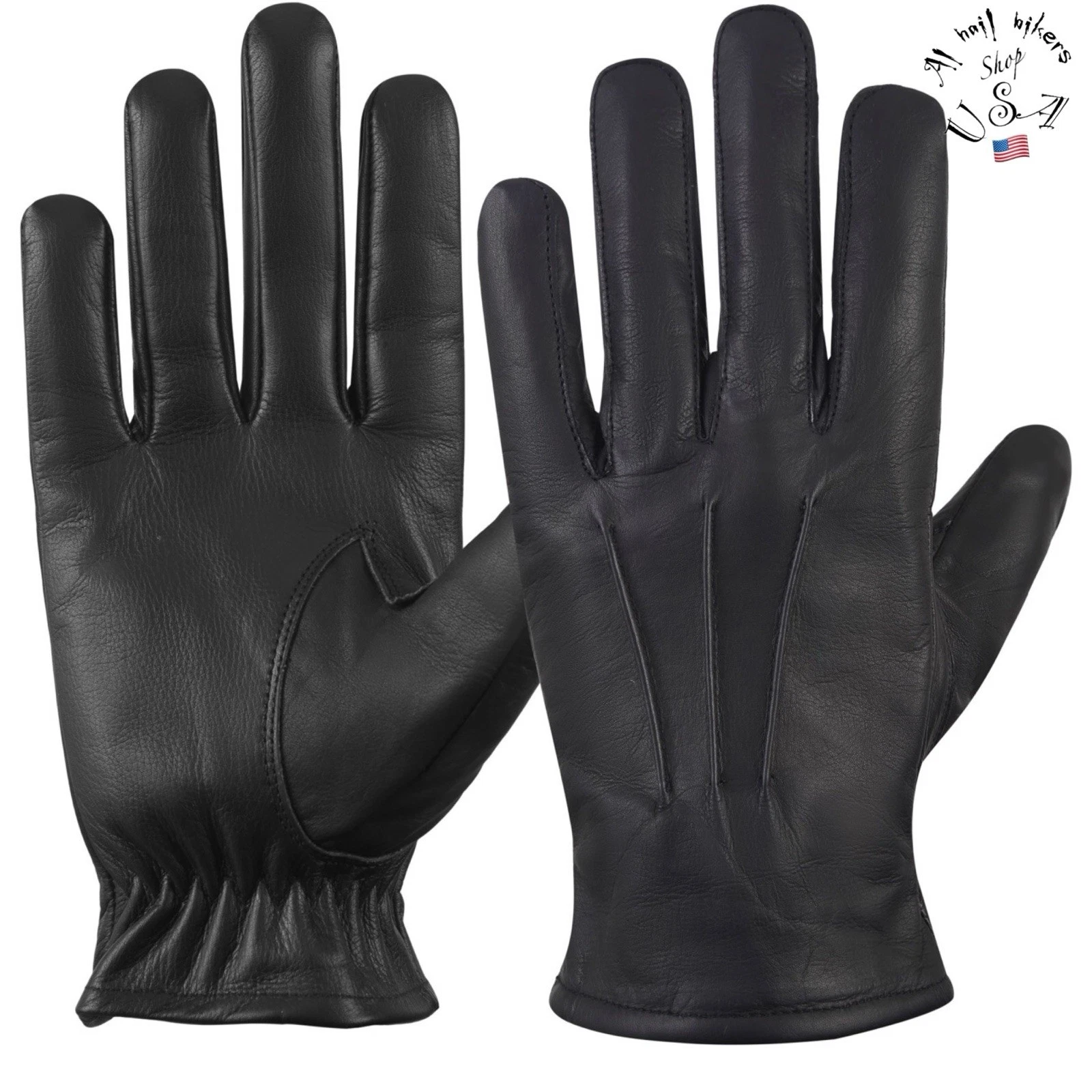 Plain Genuine Leather Gloves XL Size