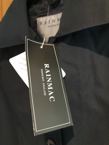 RainMac Midhurst England giacca/cappotto antipioggia con cappuccio UK taglia 8 blu nuovo con etichette - Foto 8 di 13