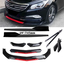 Front Rear Bumper Lip Spoiler Splitter Gloss Black For Hyundai Sonata Body Kits