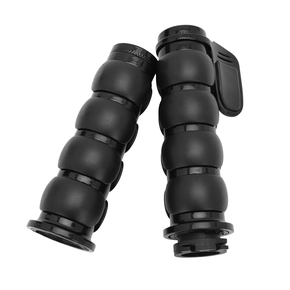 1"For Harley Davidson Softail Fatboy FatBob Handlebar Grips Throttle Boss Black - Image 2 of 4