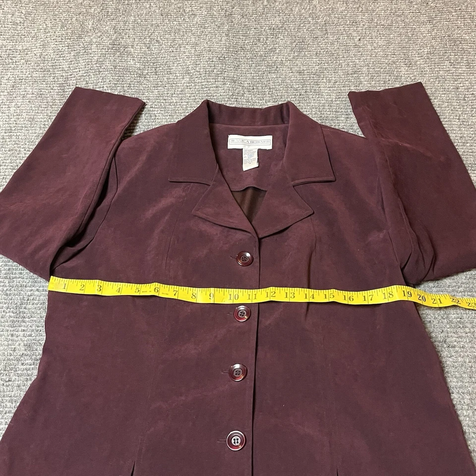 Винтажный 90 куртка женщин размер 16 XL красный кнопка спереди длинным рукавом - Изображение 3 из 4