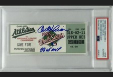 OREL HERSHISER SIGNED 1988 WORLD SERIES GAME 5 TICKET DODGERS TITLE #6 PSA AUTO