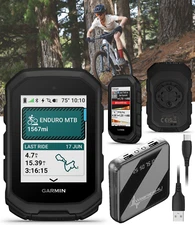 Garmin Edge MTB Rugged GPS Bike Computer w/ Mountain Bike Metrics w/ Power Bank