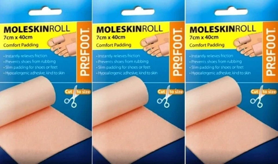 Profoot Moleskin Roll Comfort Padding Sheet Instantly Relieves - 7cm X 40cm X 3