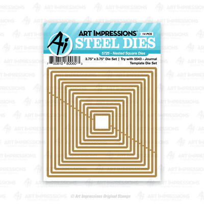 Art Impression  METAL CUTTING DIE  - NESTED SQUARES - JOURNAL TEMPLATE