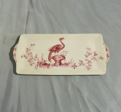 Pink Bird v. Spode , Kuchenplatte 37x16 cm