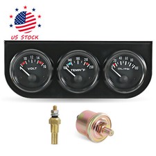 3-in-1 Auto Car Triple Gauge Set Kit Water Temp Oil Pressure Volt Meter 2 52mm