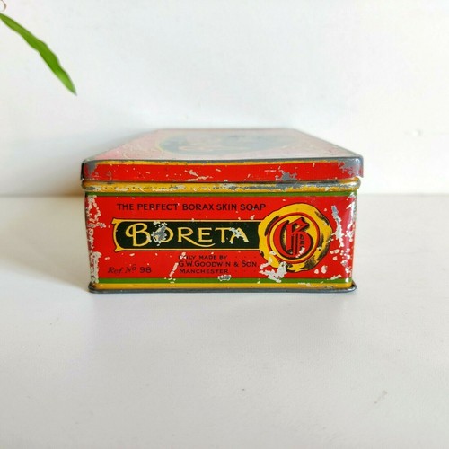 1930s Vintage Goodwins Boreta Soap Advertising Tin Box Manchester England TB1545 - Picture 6 of 7