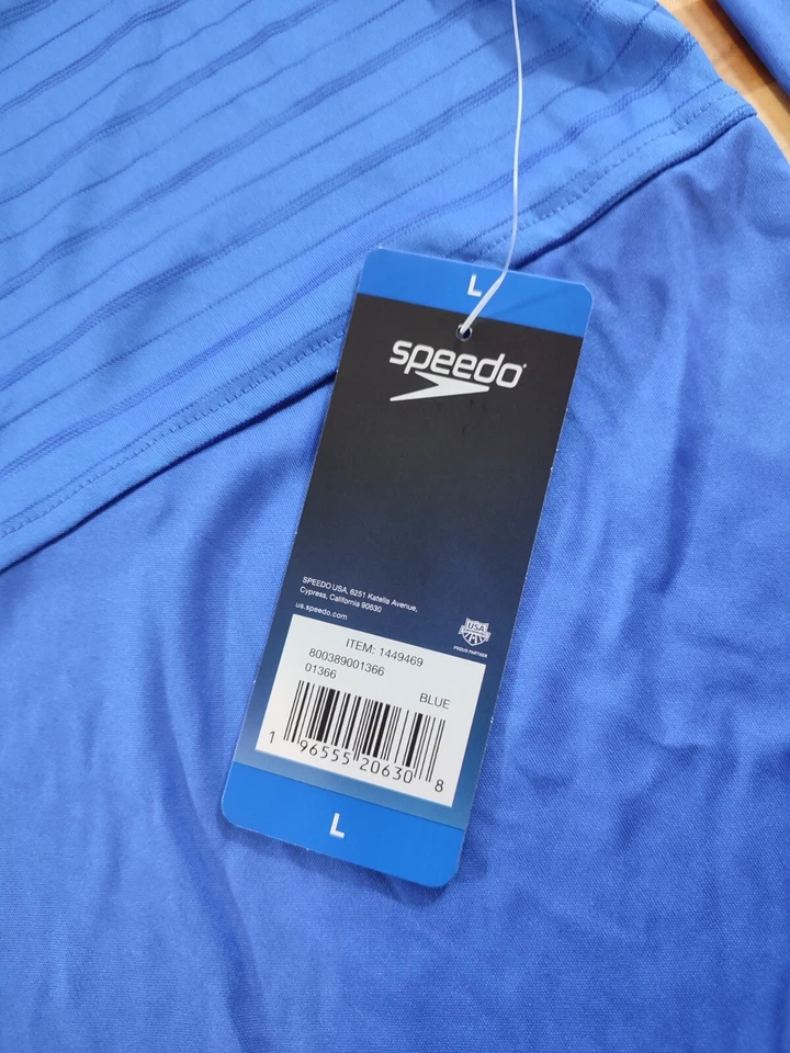 Speedo Women's Performance Swim Tee with UPF 50+ Long Sleeve Shirt, Blue Large - Image 3 of 4