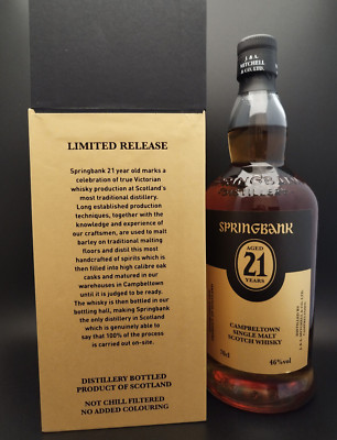 Springbank 21 Years Old Campbeltown Single Malt Scotch Whisky Vom Profi/Händler