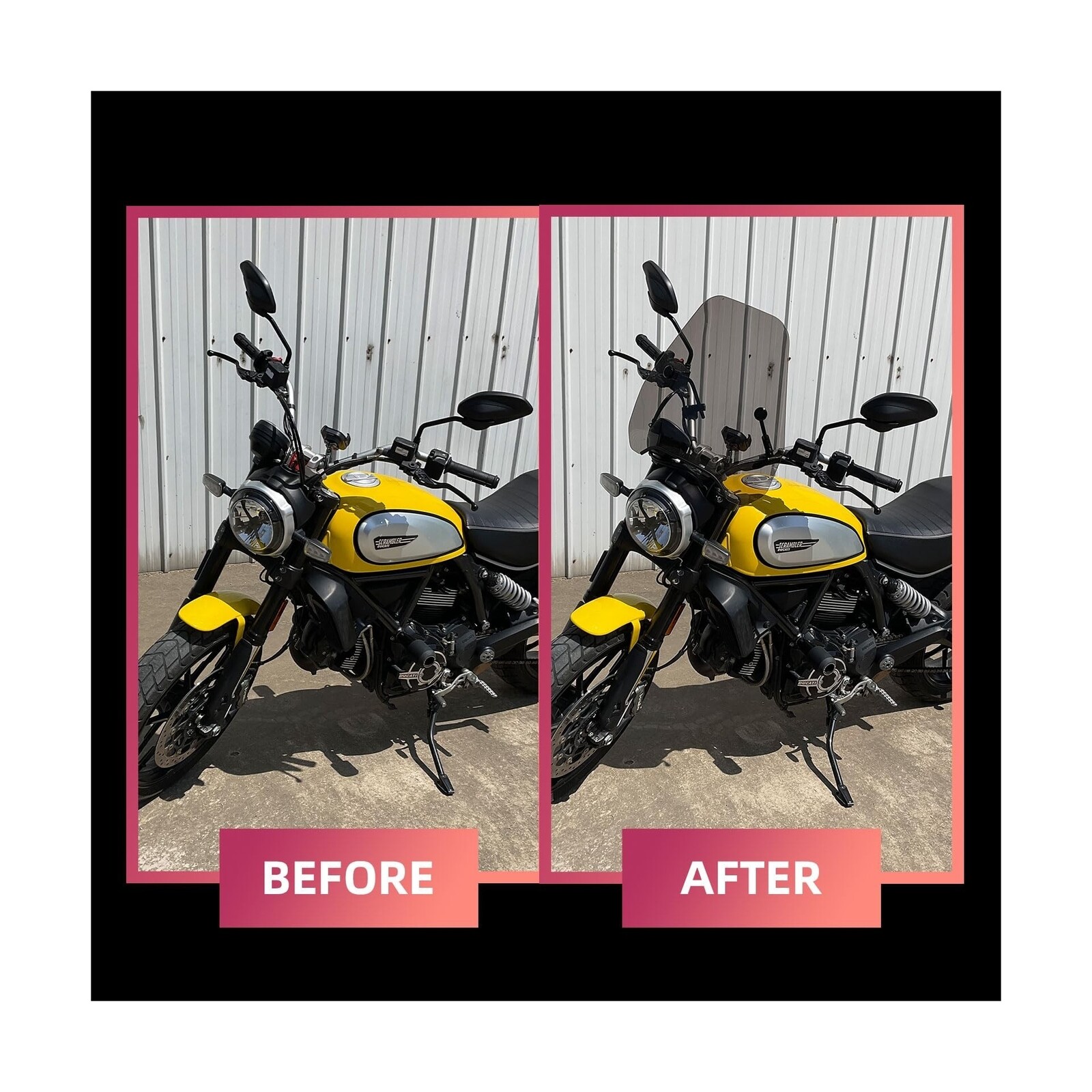 FATECIM 15" Smoke Motorcycle Windscreen Windshield Motorbike Wind Deflector F...