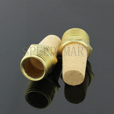 2 pcs 3/8 BSPT Sintered Bronze Brass Pneumatic Valve Muffler Silencer BSL-03