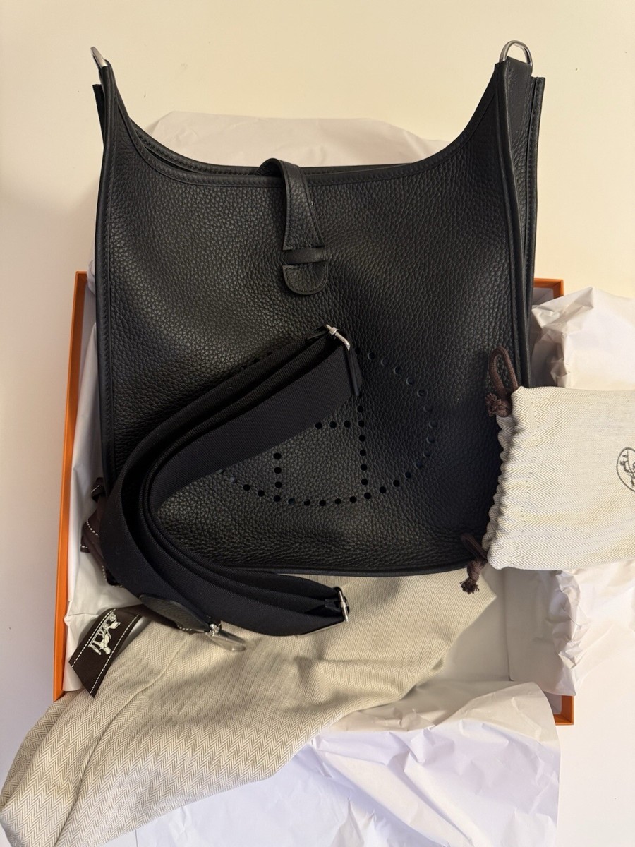 HERMES◆Evelyne III 29 Black◆ HERMES EVELYNE 29 III BLACK/Noir GOLD HARDWARE | eBay