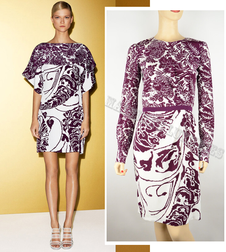 GUCCI★グッチ★素敵!Floral Long Sleeve Silk Dress GUCCI DRESS FLORAL PRINT SILK LONG SLEEVES $2,100 sz IT 38