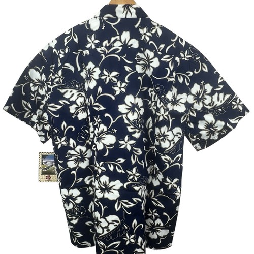 Hilo Hattie Men's Blue Hawaiian Shirt Size M Floral NWT Short Sleeve - Picture 10 of 12